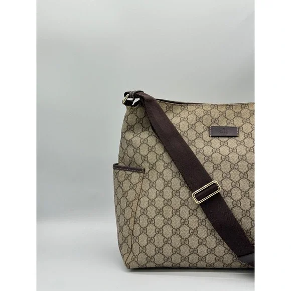 Gucci GG Supreme Canvas Messenger/Diaper Bag Brown Monogram Crossbody - Picture 5 of 13
